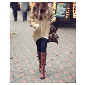 Lazy Style Hooded Loose Fit Oversized Long Sleeves Polyester Sweater For Women